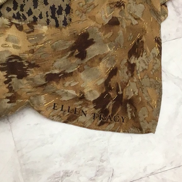 Ellen Tracy Silk Scarf, Animal Print - Picture 3 of 4